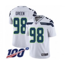 Men's Seattle Seahawks #98 Rasheem Green White Vapor Untouchable Limited Player 100th Season Football Stitched Jersey