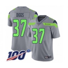 Men's Seattle Seahawks #37 Quandre Diggs Limited Silver Inverted Legend 100th Season Football Stitched Jersey