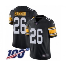 Men's Pittsburgh Steelers #26 Mark Barron Black Alternate Vapor Untouchable Limited Player 100th Season Football Stitched Jersey