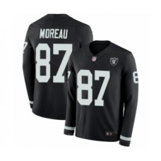 Men's Oakland Raiders #87 Foster Moreau Limited Black Therma Long Sleeve Football Jersey