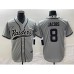 Men's Nike Las Vegas Raiders #8 Josh Jacobs Gray Cool Base Stitched Baseball Jersey