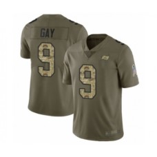 Men's Tampa Bay Buccaneers #9 Matt Gay Limited Olive Camo 2017 Salute to Service Football Jersey