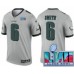 Men's Philadelphia Eagles #6 DeVonta Smith Limited Gray Inverted Super Bowl LVII Vapor Stitched Jersey