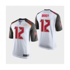 Men's Tampa Bay Buccaneers #12 Tom Brady White Super Bowl LV Stitched Jersey