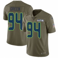 Men's Nike Seattle Seahawks #94 Rasheem Green Limited Olive 2017 Salute to Service NFL Jersey