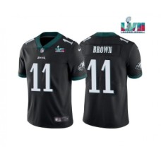 Men's Philadelphia Eagles #11 A.J. Brown Black Super Bowl LVII Patch Vapor Untouchable Limited Stitched Jersey