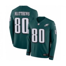 Men's Nike Philadelphia Eagles #80 Jordan Matthews Limited Green Therma Long Sleeve NFL Jersey