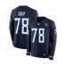 Men's Nike Tennessee Titans #78 Curley Culp Limited Navy Blue Therma Long Sleeve NFL Jersey