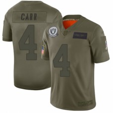 Men's Oakland Raiders #4 Derek Carr Limited Camo 2019 Salute to Service Football Jersey