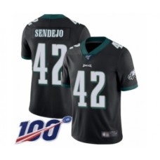 Men's Philadelphia Eagles #42 Andrew Sendejo Black Alternate Vapor Untouchable Limited Player 100th Season Football Stitched Jersey