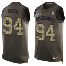 Men's Nike Seattle Seahawks #94 Rasheem Green Limited Green Salute to Service Tank Top NFL Jersey