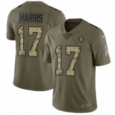 Men's Nike Oakland Raiders #17 Dwayne Harris Limited Olive/Camo 2017 Salute to Service NFL Jersey