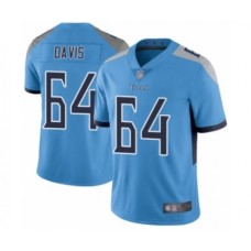 Men's Tennessee Titans #64 Nate Davis Light Blue Alternate Vapor Untouchable Limited Player Football Jersey