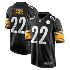 Men's Pittsburgh Steelers #22 Najee Harris Nike Black 2021 NFL Draft First Round Pick Game Stitched Jersey