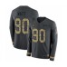 Men's Nike Pittsburgh Steelers #90 T. J. Watt Limited Black Salute to Service Therma Long Sleeve NFL Jerseys