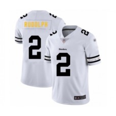 Men's Pittsburgh Steelers #2 Mason Rudolph White Team Logo Fashion Limited Player Football Stitched Jersey