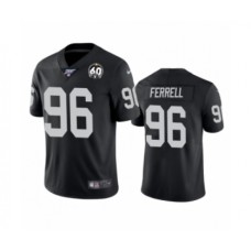 Men's Oakland Raiders #96 Clelin Ferrell Black 60th Anniversary Vapor Untouchable Limited Player 100th Season Football Jersey