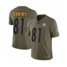 Men's Pittsburgh Steelers #81 Zach Gentry Limited Olive 2017 Salute to Service Football Stitched Jersey