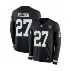 Men's Nike Oakland Raiders #27 Reggie Nelson Limited Black Therma Long Sleeve NFL Jersey