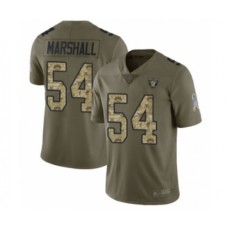 Men's Oakland Raiders #54 Brandon Marshall Limited Olive Camo 2017 Salute to Service Football Jersey