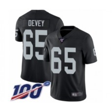 Men's Oakland Raiders #65 Jordan Devey Black Team Color Vapor Untouchable Limited Player 100th Season Football Jersey