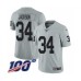 Men's Oakland Raiders #34 Bo Jackson Limited Silver Inverted Legend 100th Season Football Jersey