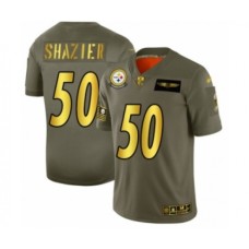 Men's Pittsburgh Steelers #50 Ryan Shazier Olive Gold 2019 Salute to Service Limited Player Football Stitched Jersey