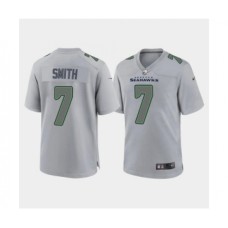 Men's Seattle Seahawks #7 Geno Smith Gray Atmosphere Fashion Stitched Game Jersey