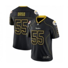 Men's Pittsburgh Steelers #55 Devin Bush Limited Lights Out Black Rush Football Jersey