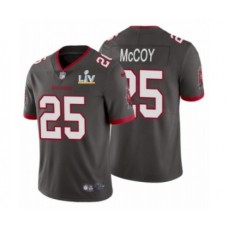 Men's Tampa Bay Buccaneers #25 LeSean McCoy Pewter 2021 Super Bowl LV Stitched Jersey