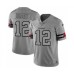 Men's Tampa Bay Buccaneers #12 Tom Brady Limited Gray Team Logo Gridiron Football Stitched Jersey