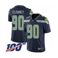 Men's Seattle Seahawks #90 Jadeveon Clowney Navy Blue Team Color Vapor Untouchable Limited Player 100th Season Football Stitched Jersey