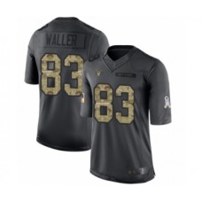 Men's Oakland Raiders #83 Darren Waller Limited Black 2016 Salute to Service Football Jersey