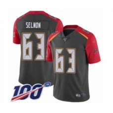 Men's Tampa Bay Buccaneers #63 Lee Roy Selmon Limited Gray Inverted Legend 100th Season Football Jersey