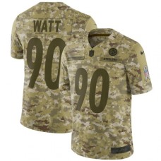 Men's Nike Pittsburgh Steelers #90 T. J. Watt Limited Camo 2018 Salute to Service NFL Jersey