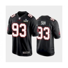 Men's Tampa Bay Buccaneers #93 Ndamukong Suh Black game Super Bowl LV Stitched Jersey