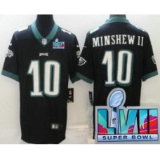 Men's Philadelphia Eagles #10 Gardner Minshew II Limited Black Super Bowl LVII Vapor Stitched Jersey