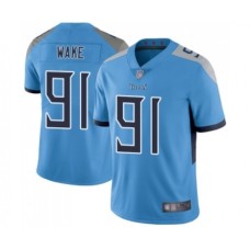 Men's Tennessee Titans #91 Cameron Wake Light Blue Alternate Vapor Untouchable Limited Player Football Jersey