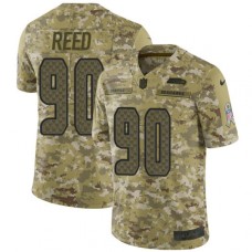 Men's Nike Seattle Seahawks #90 Jarran Reed Limited Camo 2018 Salute to Service NFL Jersey