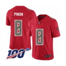 Men's Tampa Bay Buccaneers #8 Bradley Pinion Limited Red Rush Vapor Untouchable 100th Season Football Stitched Jersey