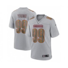 Men's Washington Commanders #99 Chase Young Gray Atmosphere Fashion Stitched Game Jersey