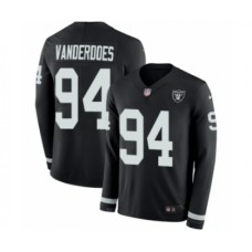 Men's Nike Oakland Raiders #94 Eddie Vanderdoes Limited Black Therma Long Sleeve NFL Jersey