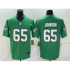 Men's Nike Philadelphia Eagles #65 Lane Johnson Green 2023 F.U.S.E. Vapor Limited Throwback Stitched Football Jersey