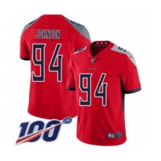 Men's Tennessee Titans #94 Austin Johnson Limited Red Inverted Legend 100th Season Football Jersey