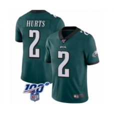 Philadelphia Eagles #2 Jalen Hurts Midnight Green Team Color Vapor Untouchable Limited Player 100th Season Football Stitched Jersey