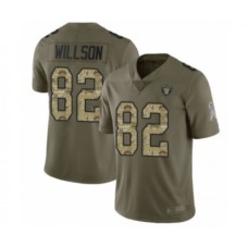 Men's Oakland Raiders #82 Luke Willson Limited Olive Camo 2017 Salute to Service Football Jersey