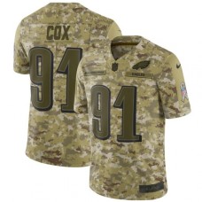 Men's Nike Philadelphia Eagles #91 Fletcher Cox Limited Camo 2018 Salute to Service NFL Jersey