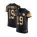 Men's Pittsburgh Steelers #19 JuJu Smith-Schuster Elite Black Gold Team Color Football Jersey