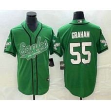 Men's Nike Philadelphia Eagles #55 Brandon Graham Green Cool Base Stitched Baseball Jersey