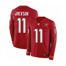 Men's Nike Tampa Bay Buccaneers #11 DeSean Jackson Limited Red Therma Long Sleeve NFL Jersey